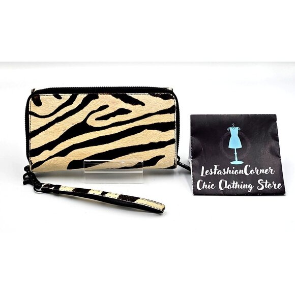 Loeffler Randall Women's Zebra Print Hair Calf Leather Wristlet Clutch 401 - Picture 10 of 14